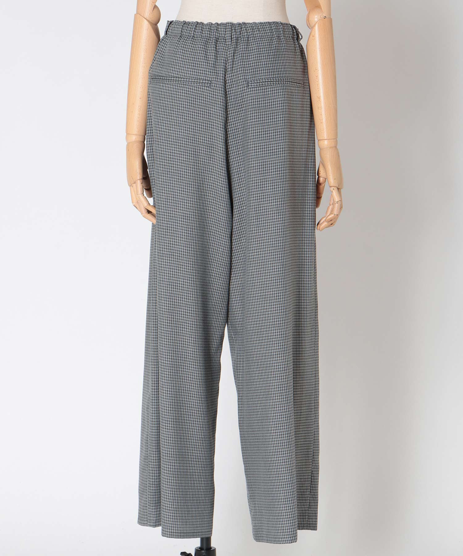 gingham check wide pants