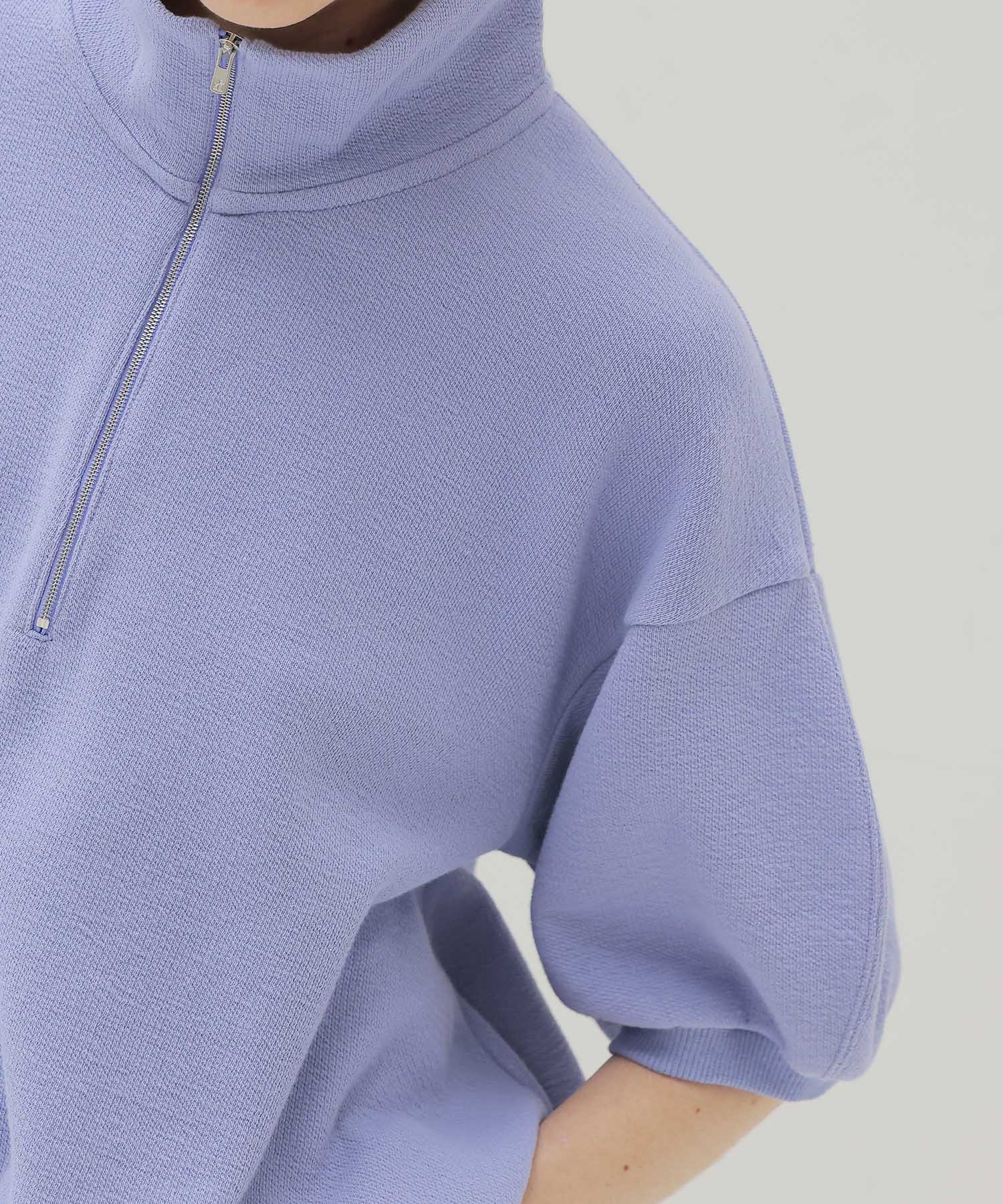 double face zip half sleeve pullover