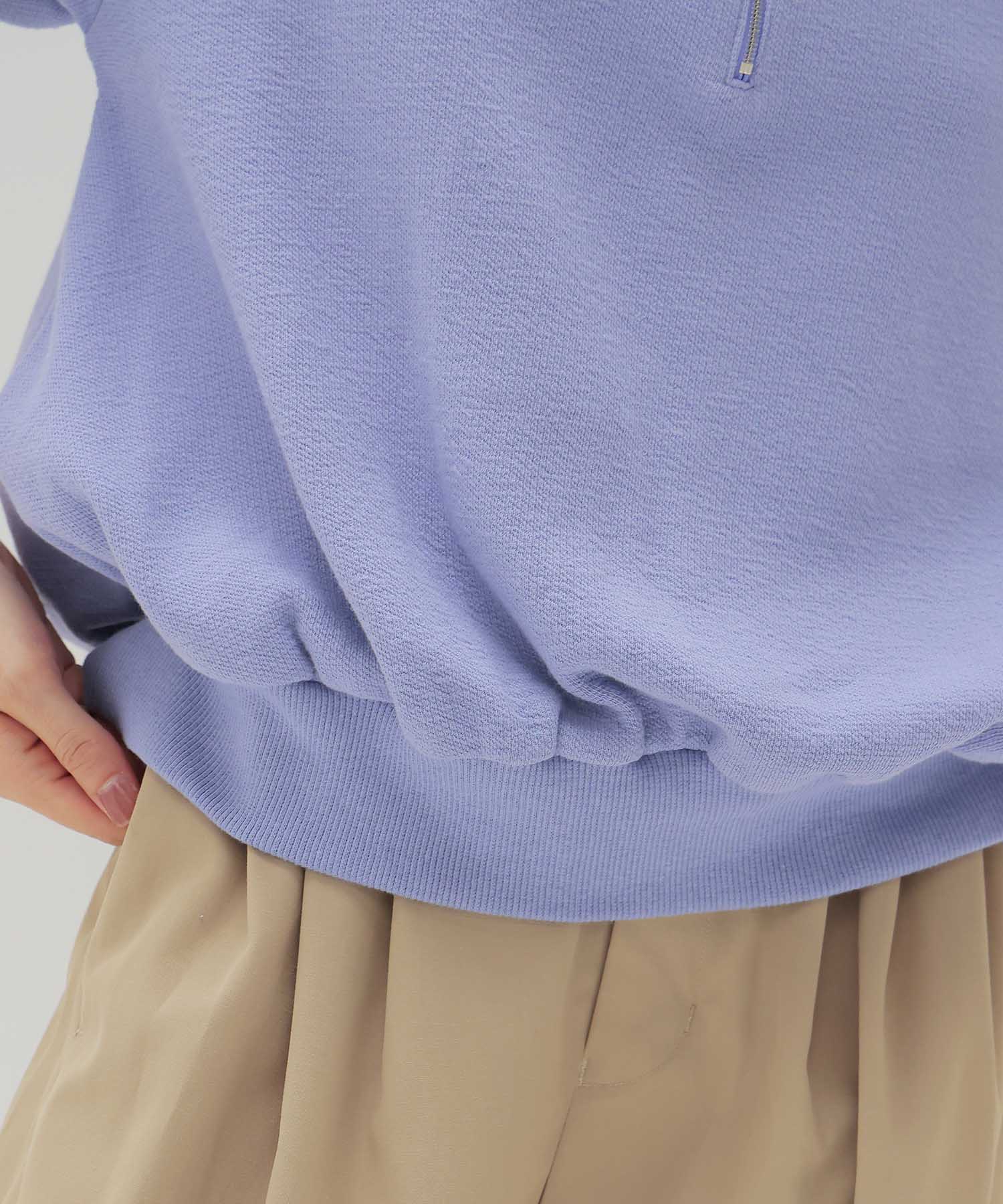 double face zip half sleeve pullover