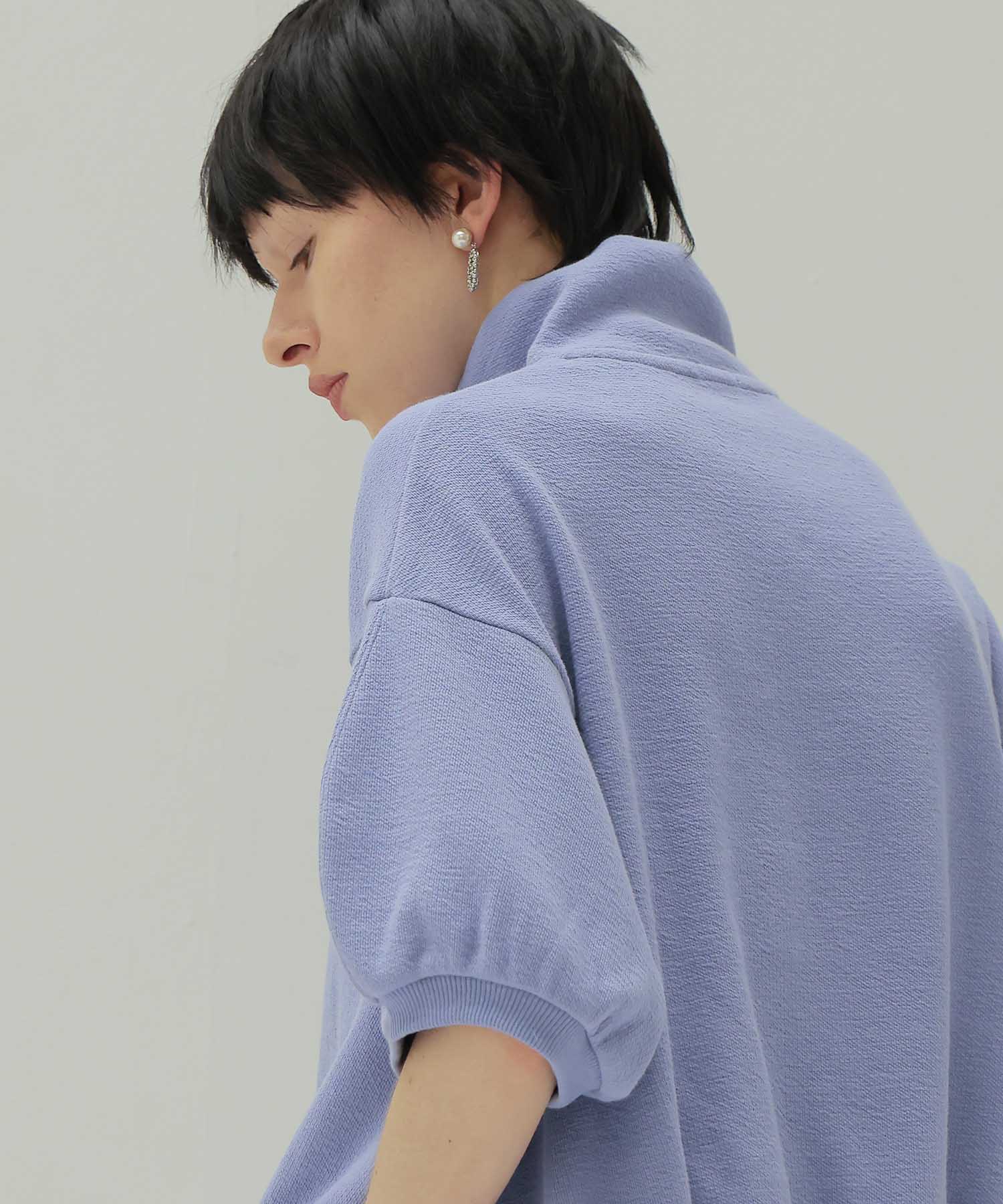double face zip half sleeve pullover