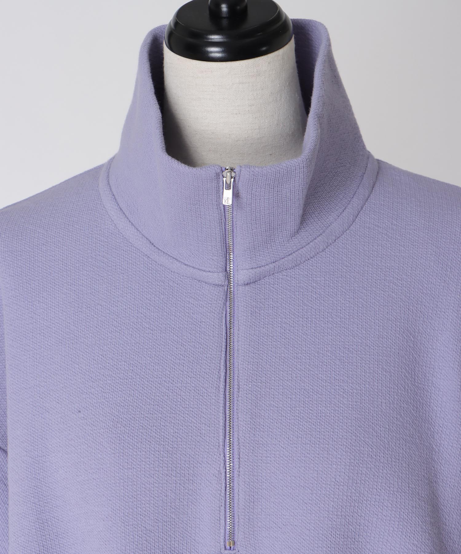 double face zip half sleeve pullover