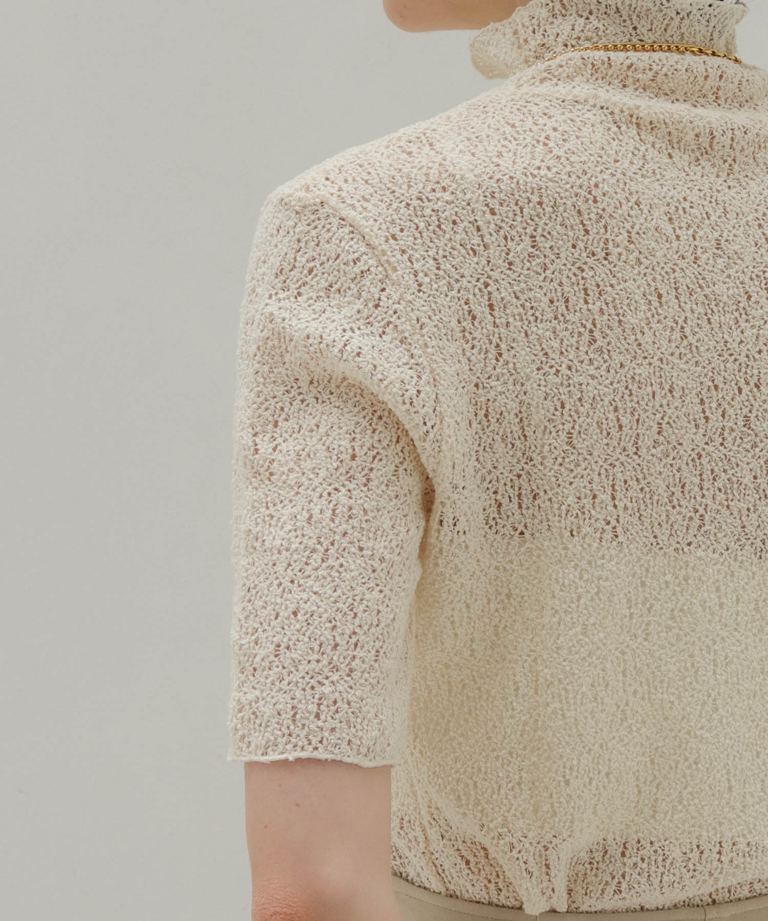 curly raschel half sleeve pullover