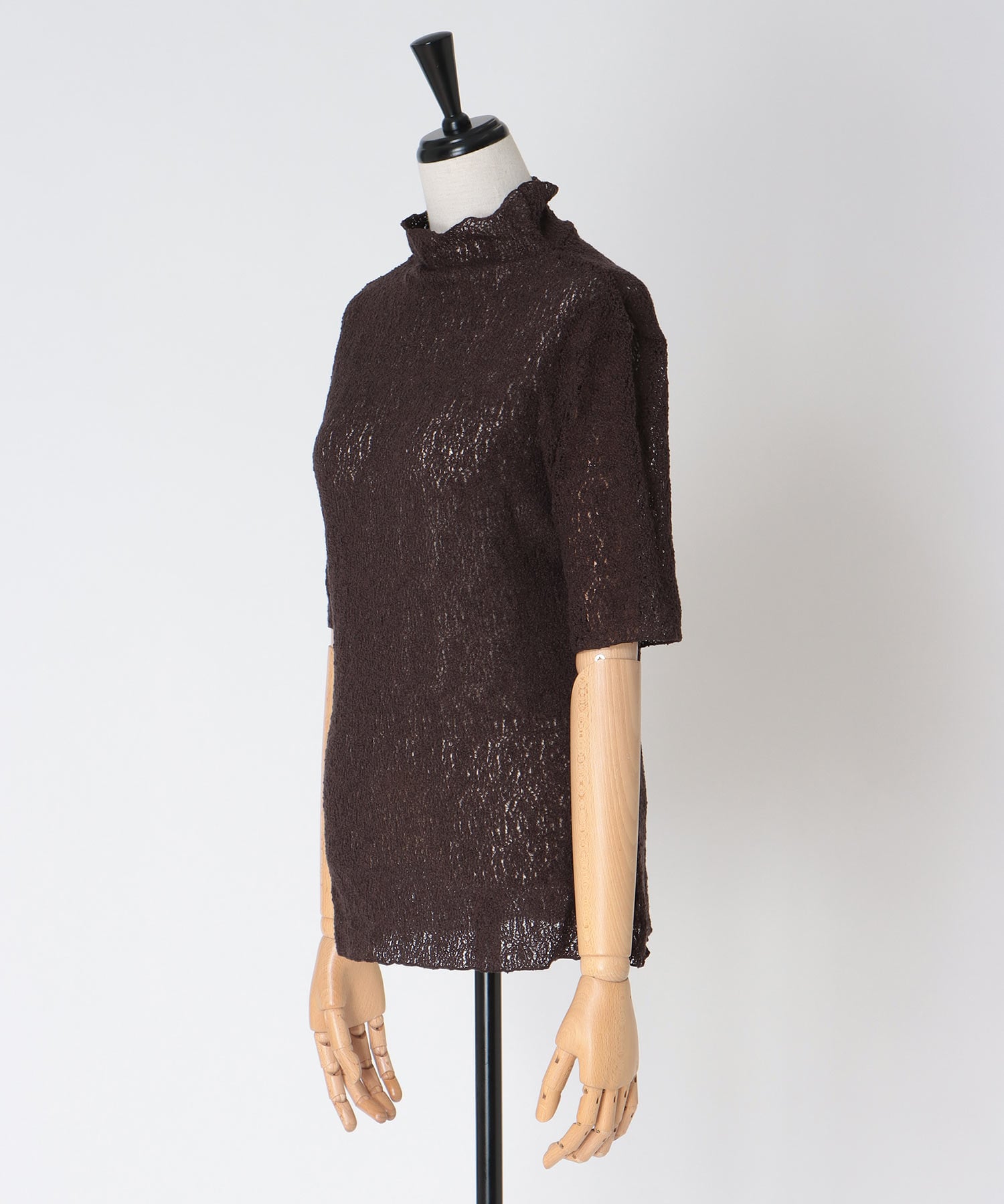 curly raschel half sleeve pullover