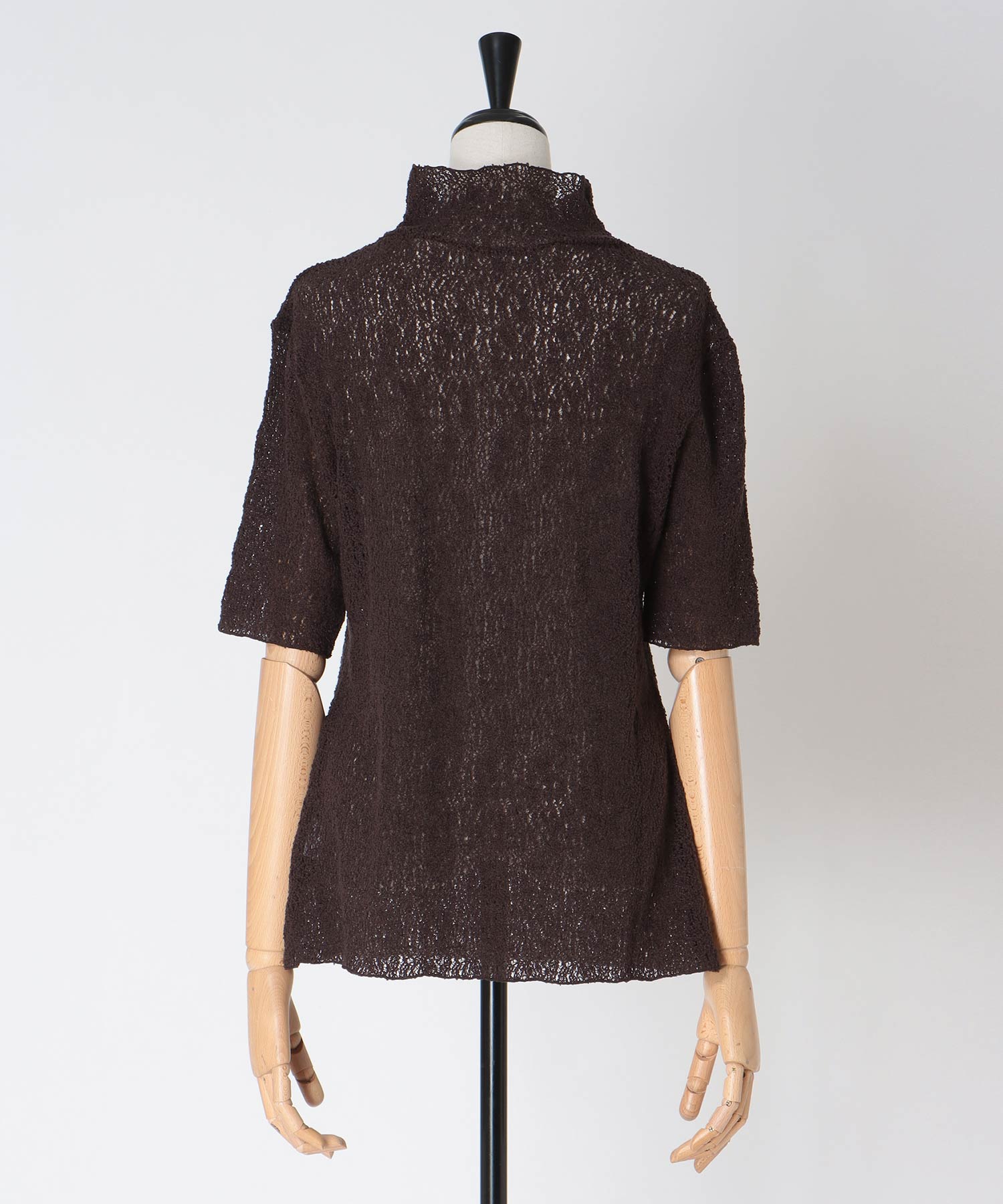 curly raschel half sleeve pullover