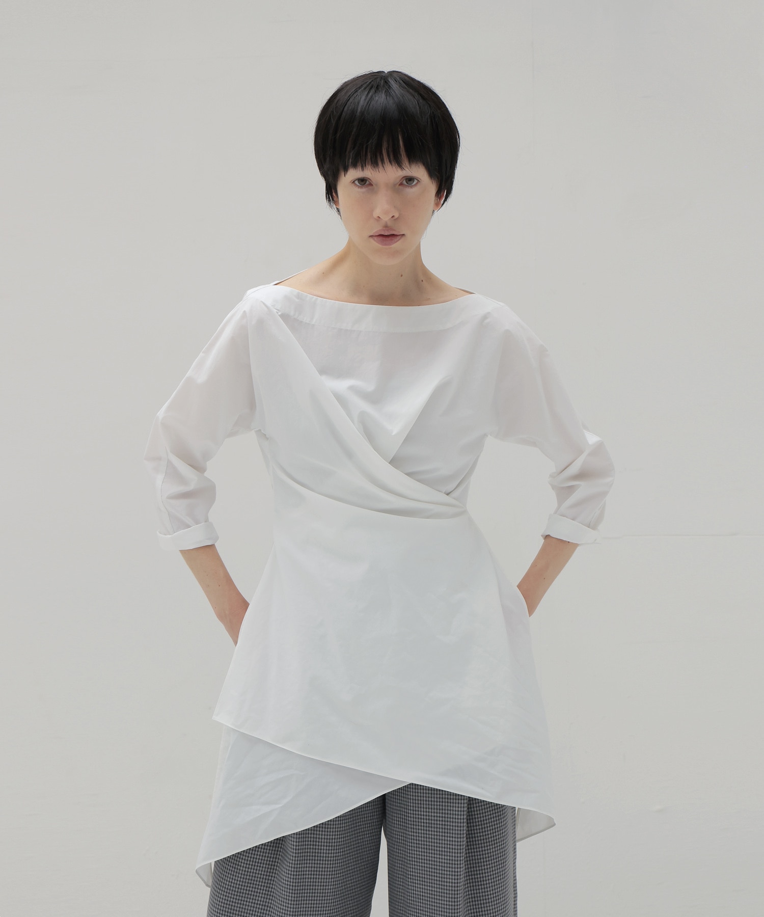 cross hem design shirt