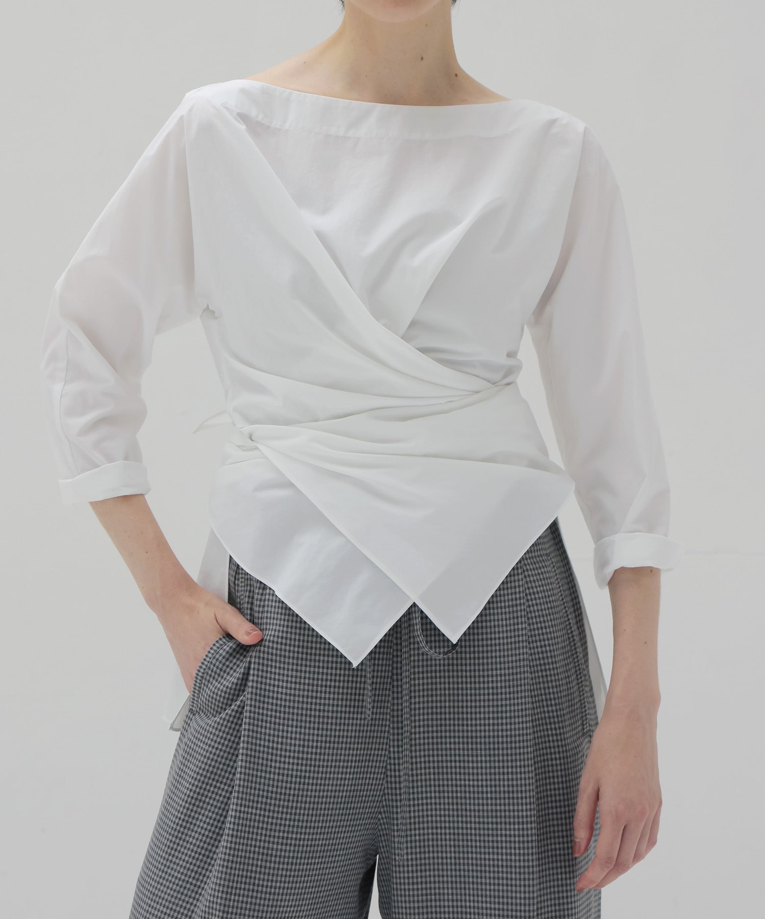 cross hem design shirt