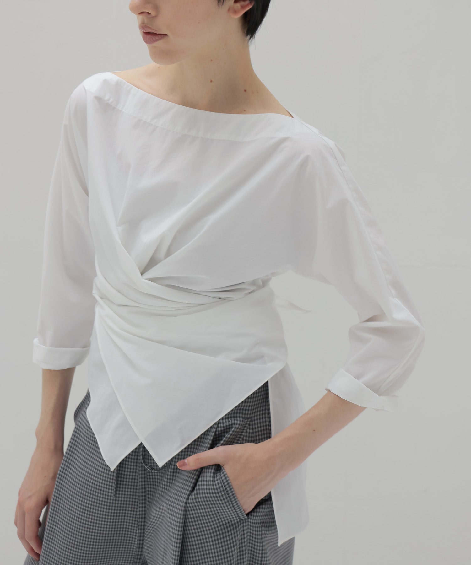 cross hem design shirt