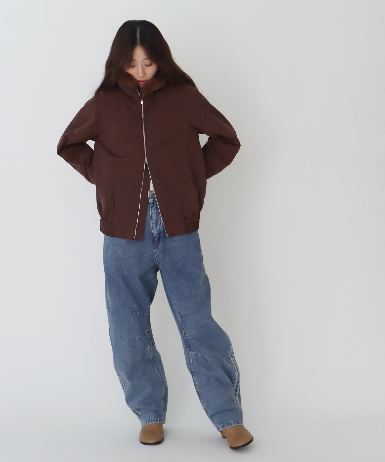 fur collar track jacket