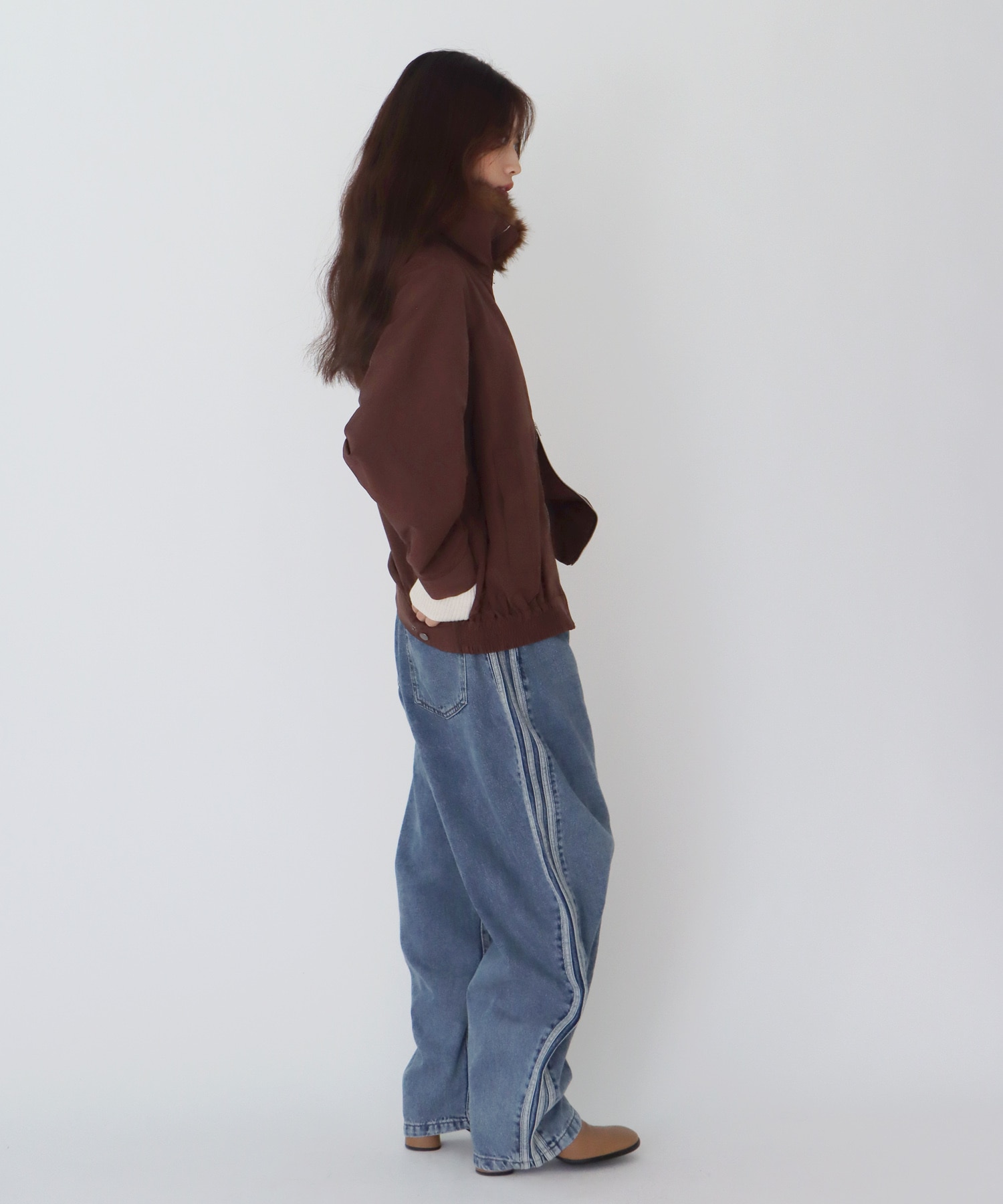 fur collar track jacket