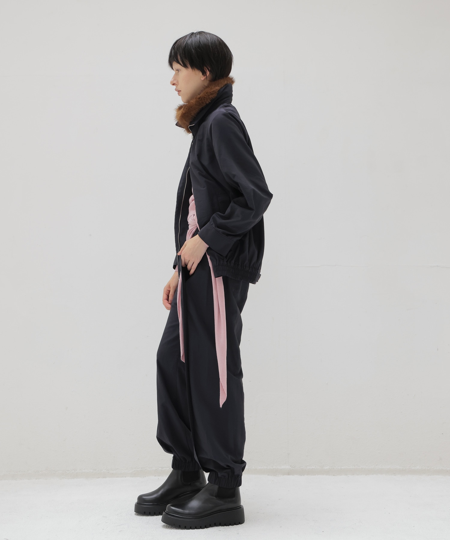 fur collar track jacket