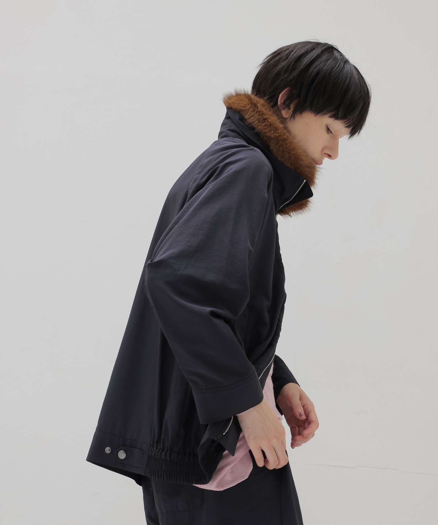 fur collar track jacket