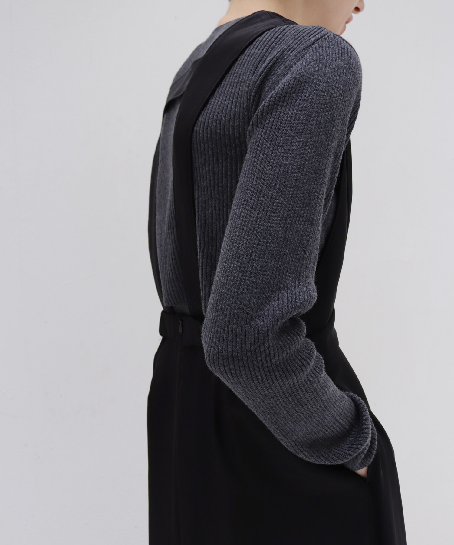 asetate twill pinafore dress