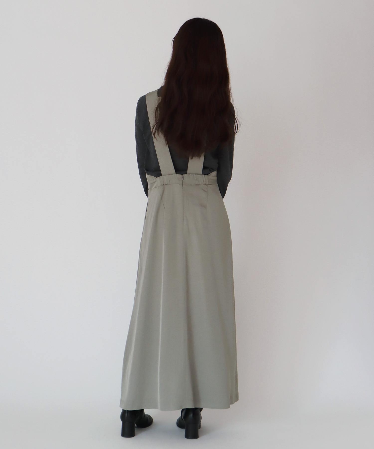 asetate twill pinafore dress