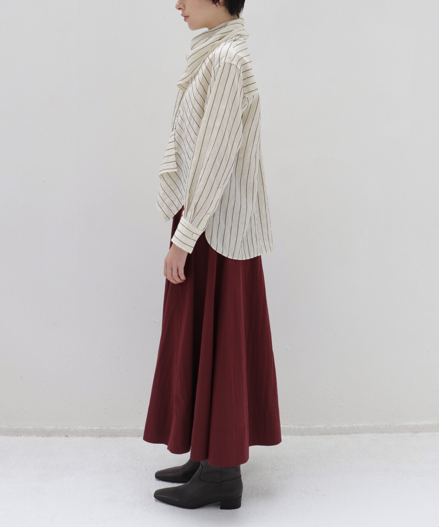 fit & flare waist rib skirt