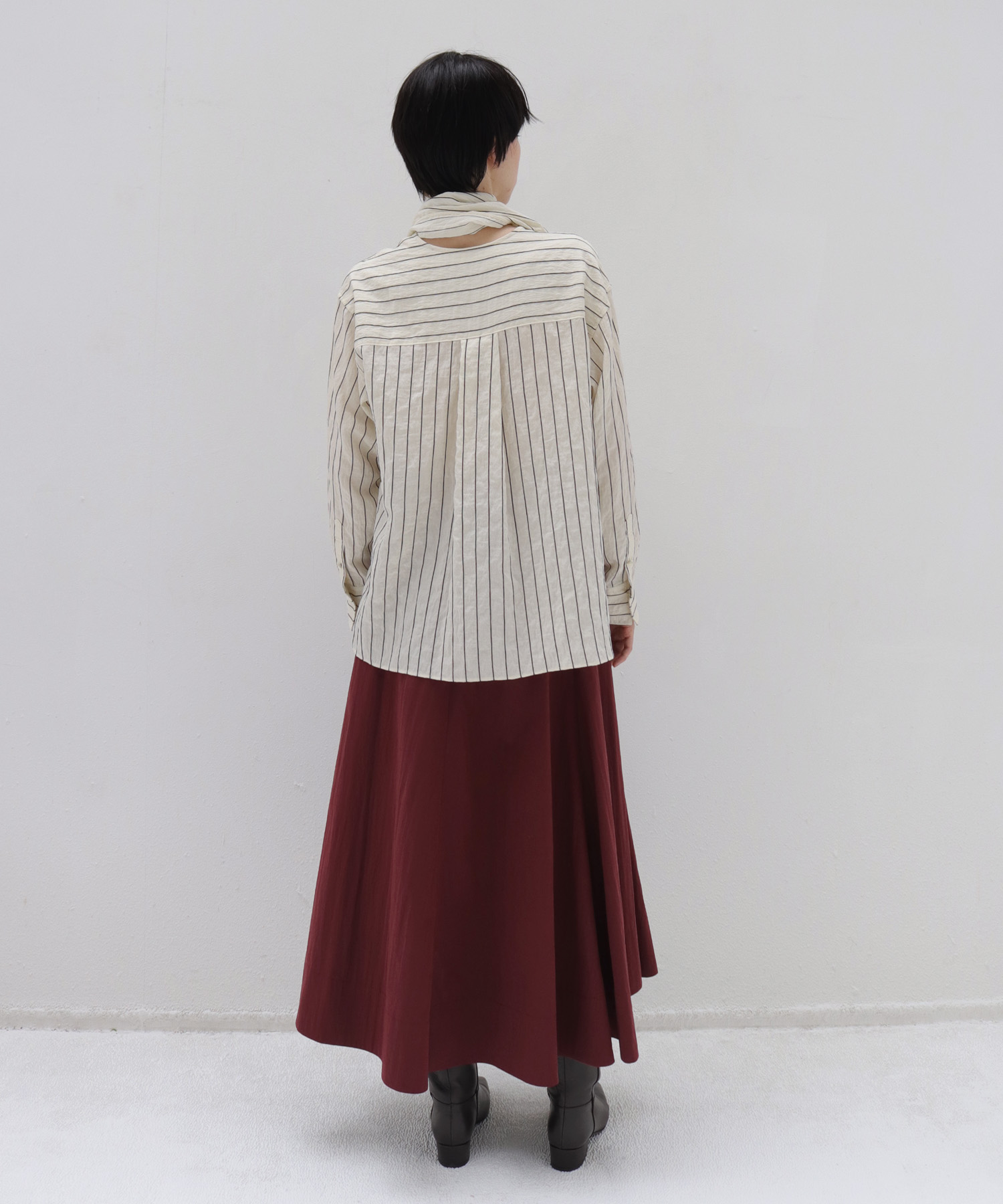 fit & flare waist rib skirt