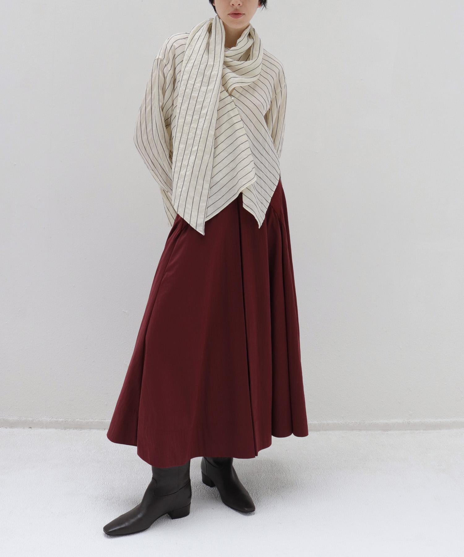fit & flare waist rib skirt