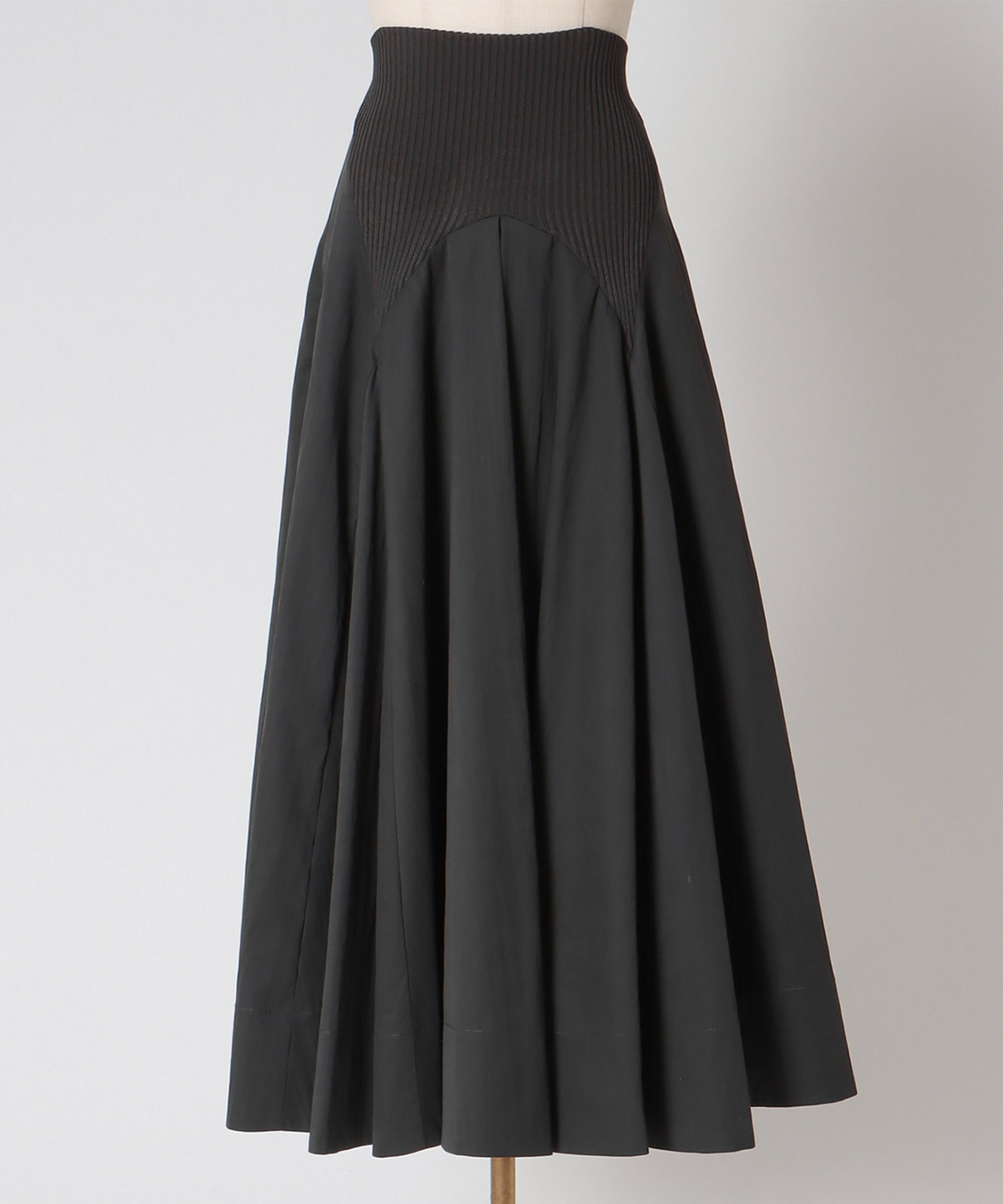 fit & flare waist rib skirt