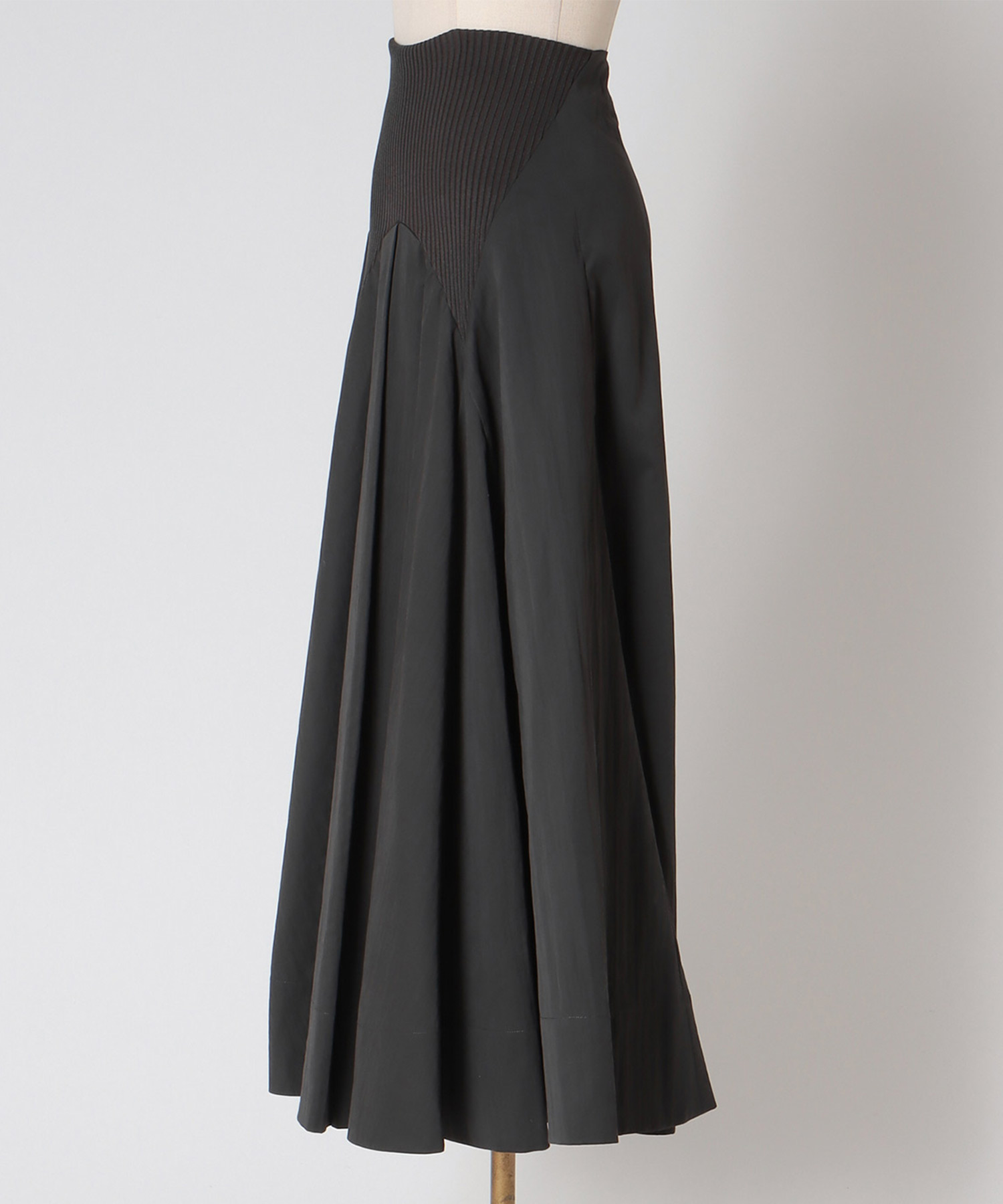 fit & flare waist rib skirt