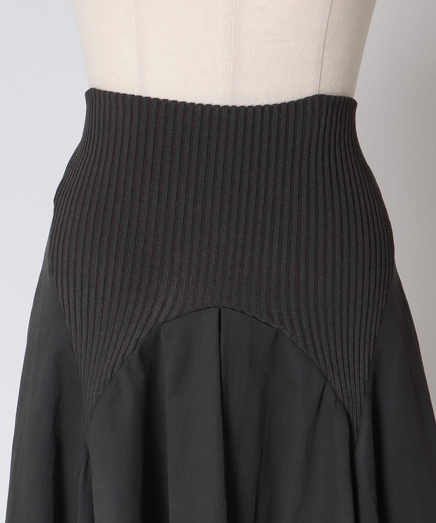 fit & flare waist rib skirt
