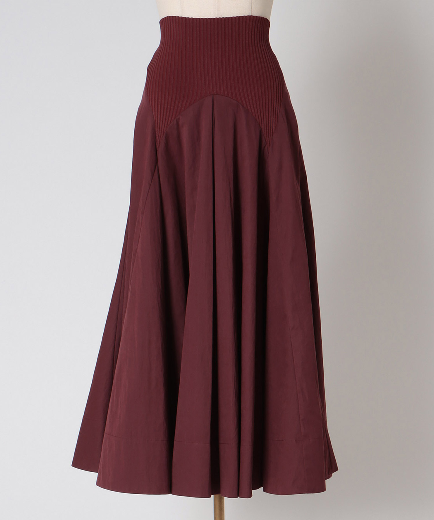 fit & flare waist rib skirt
