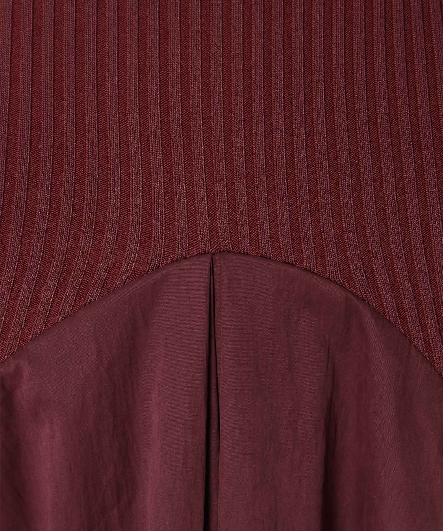 fit & flare waist rib skirt