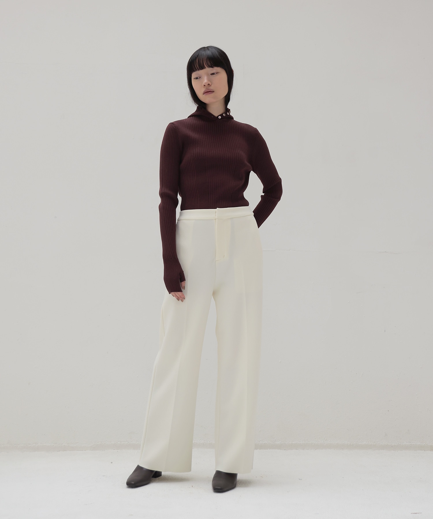 high gauge knit bonding pants