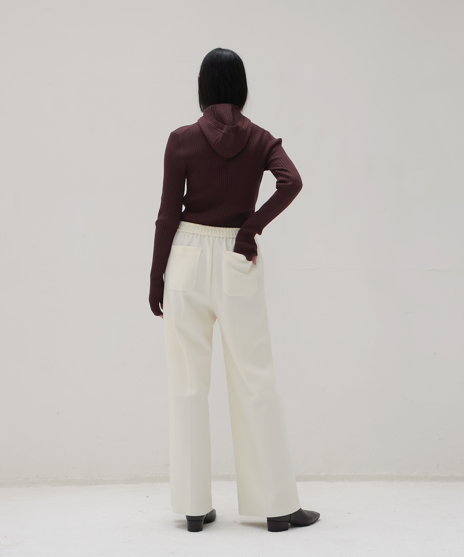 high gauge knit bonding pants