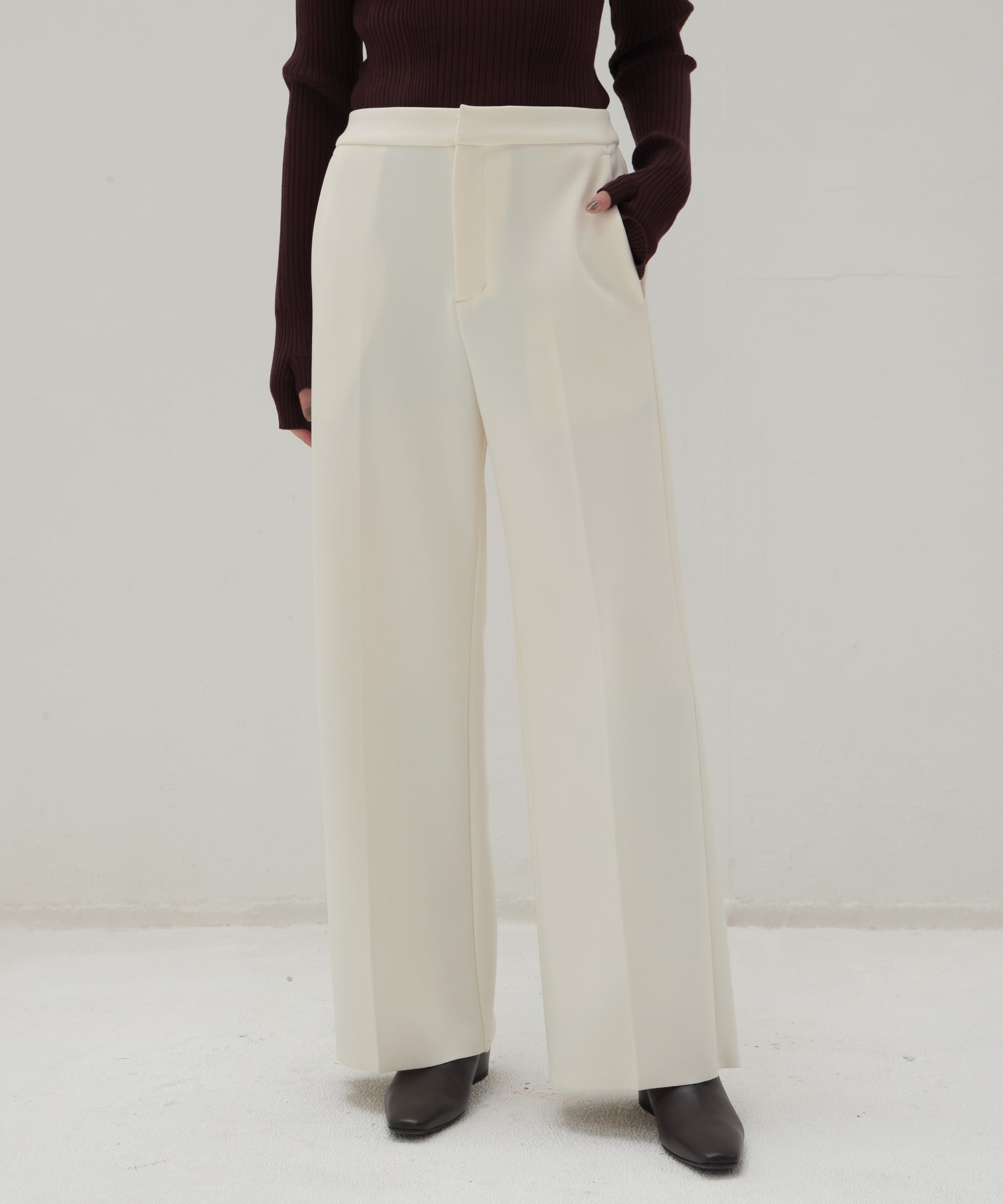 high gauge knit bonding pants
