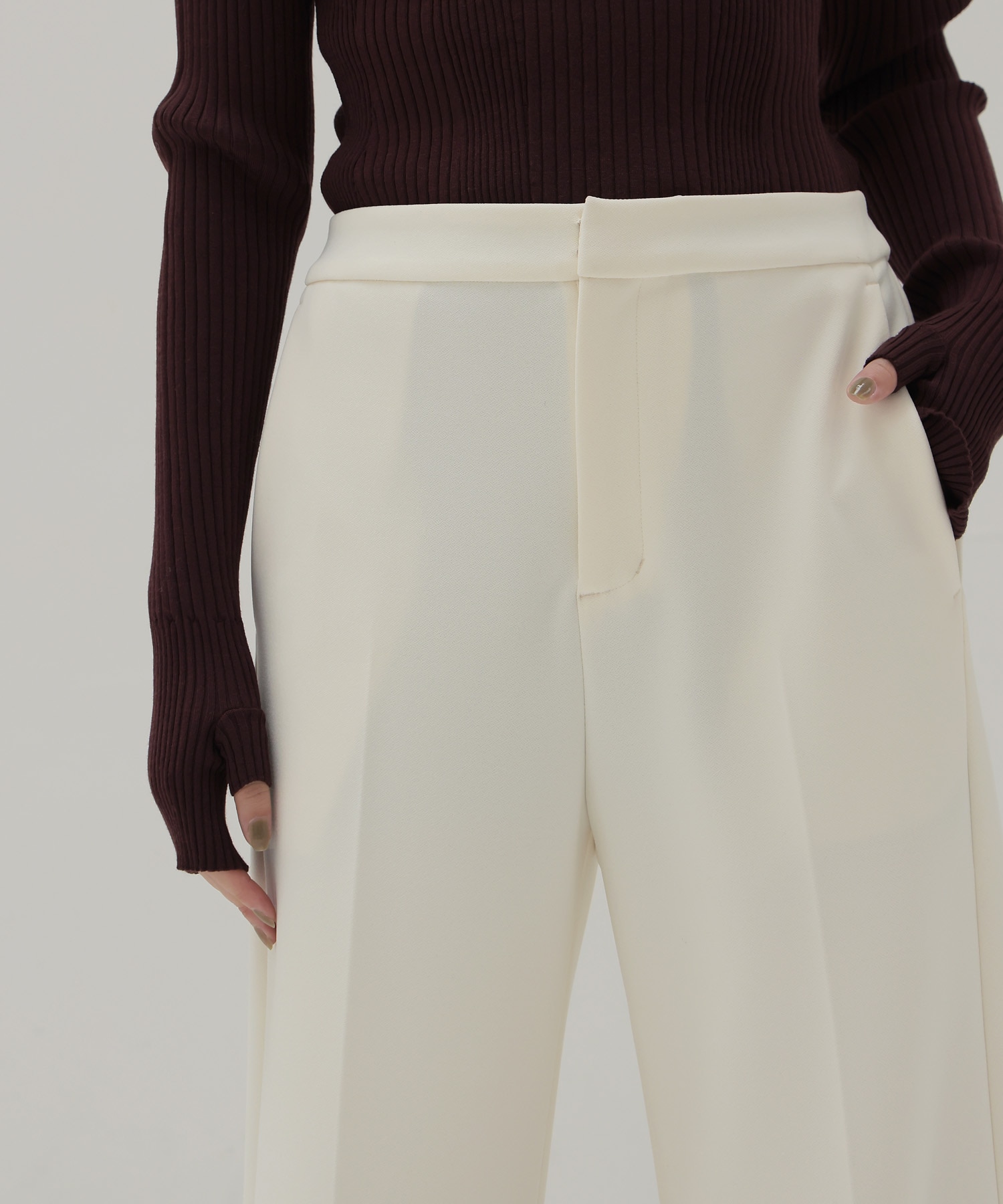 high gauge knit bonding pants