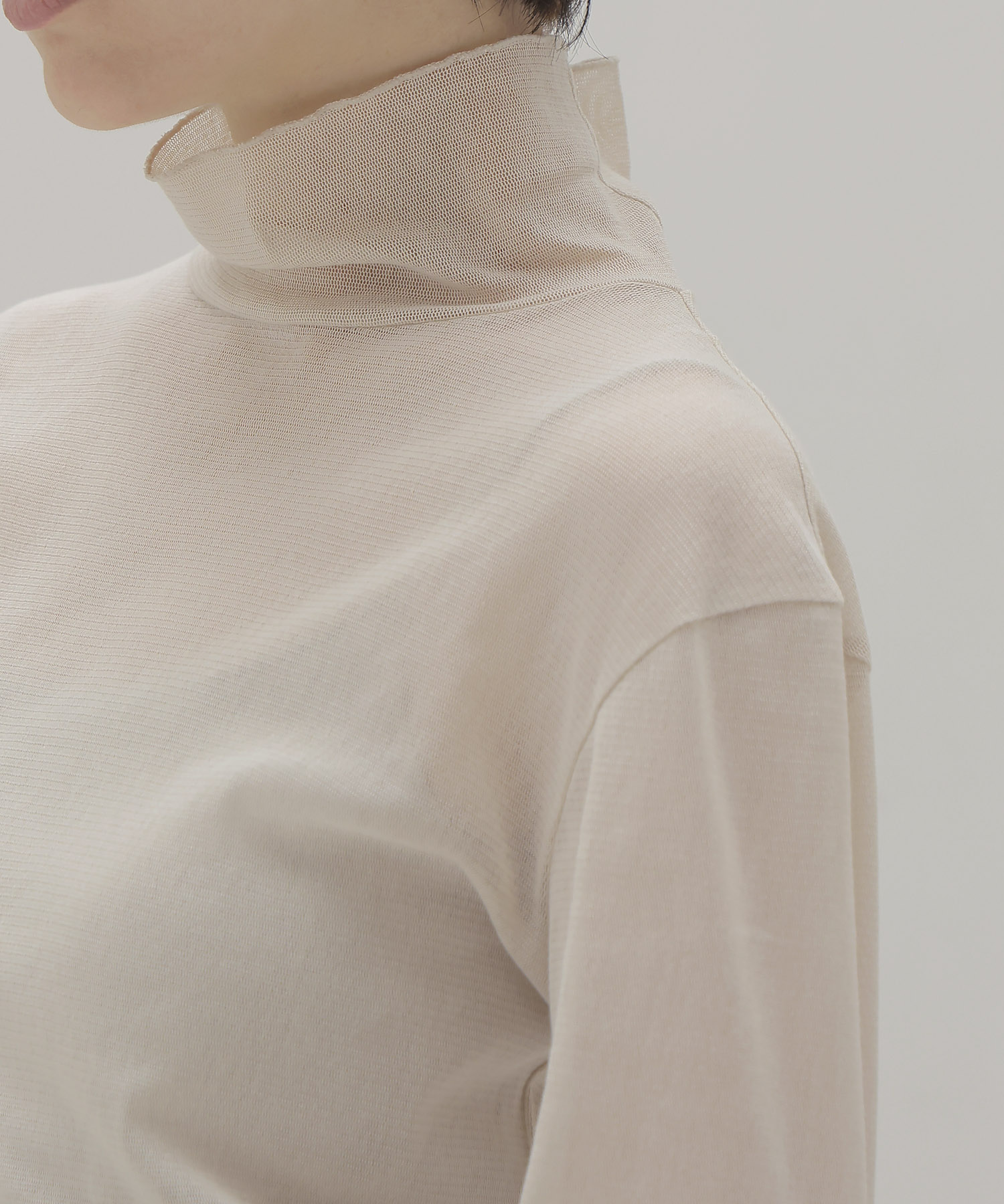 tulle high-neck pullover