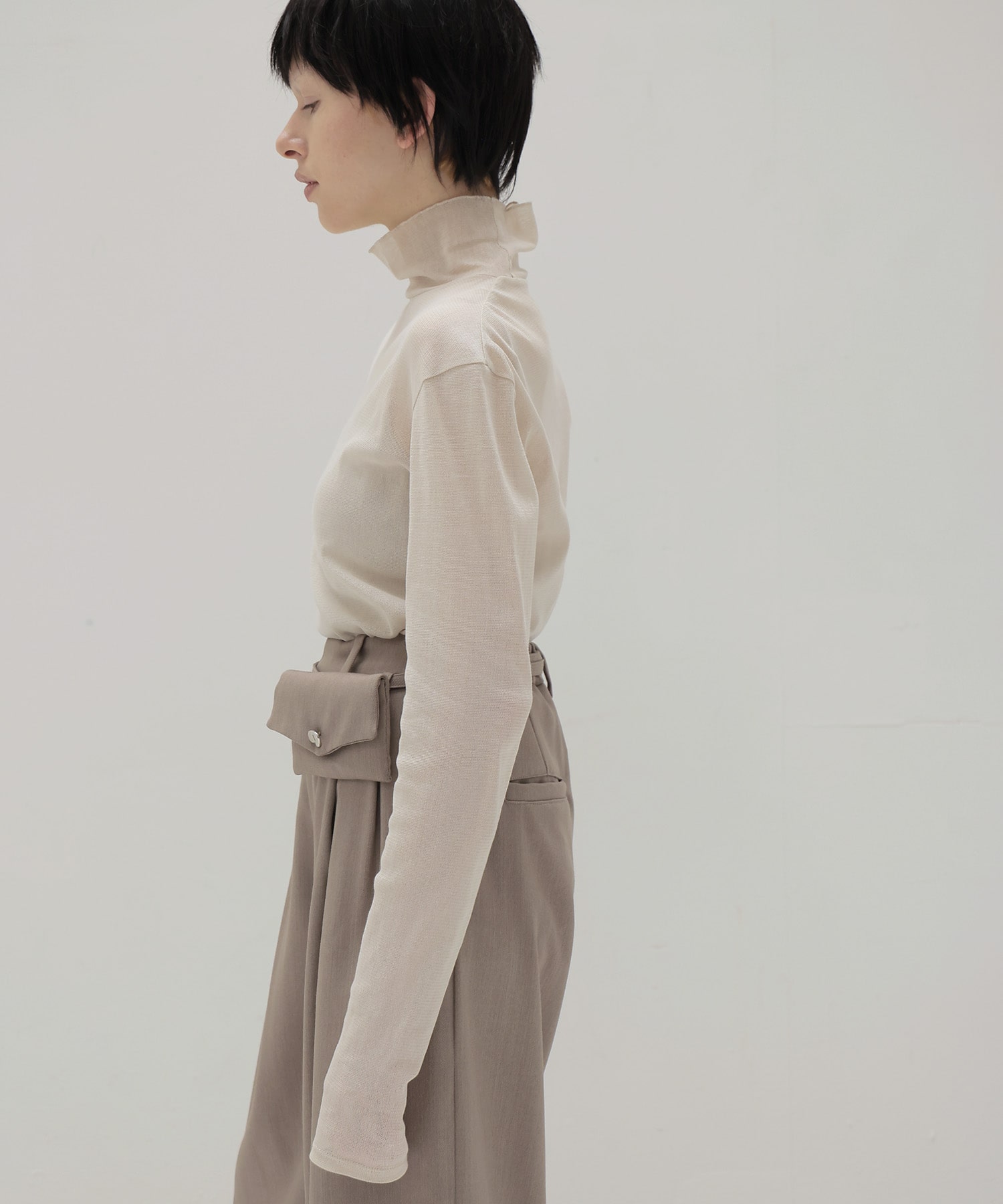tulle high-neck pullover