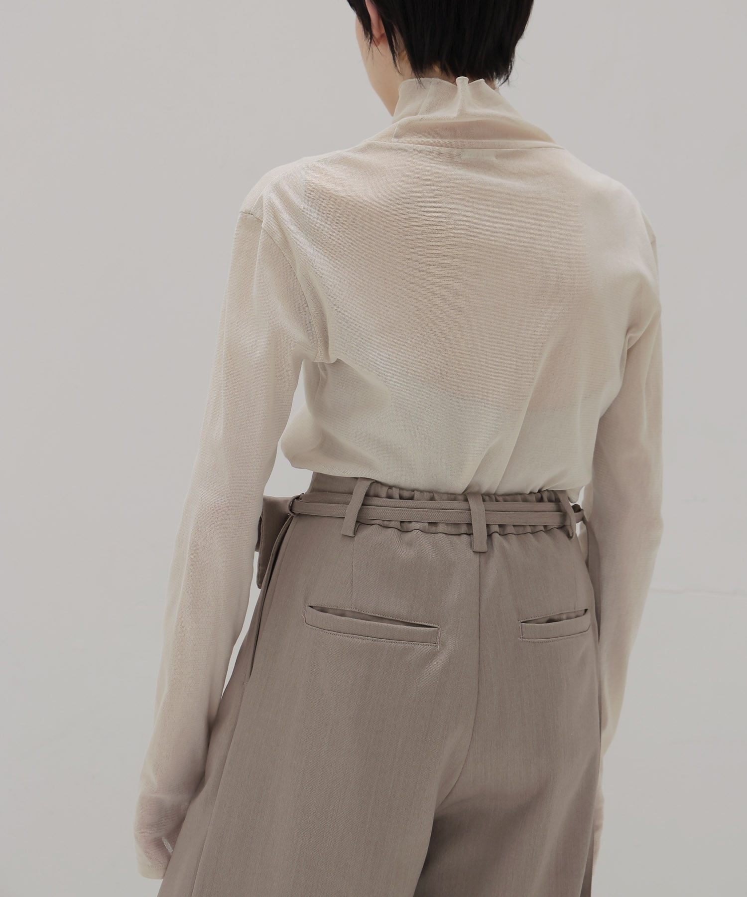 tulle high-neck pullover