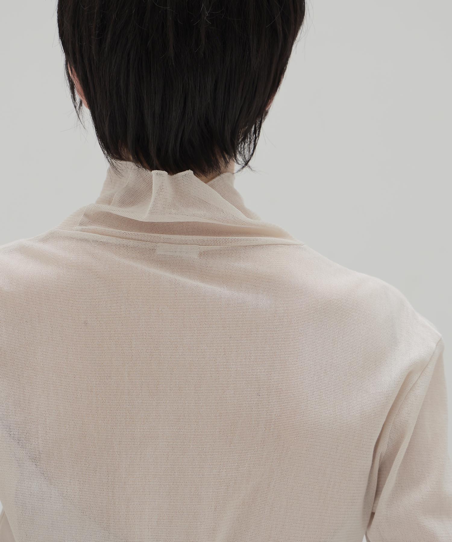 tulle high-neck pullover