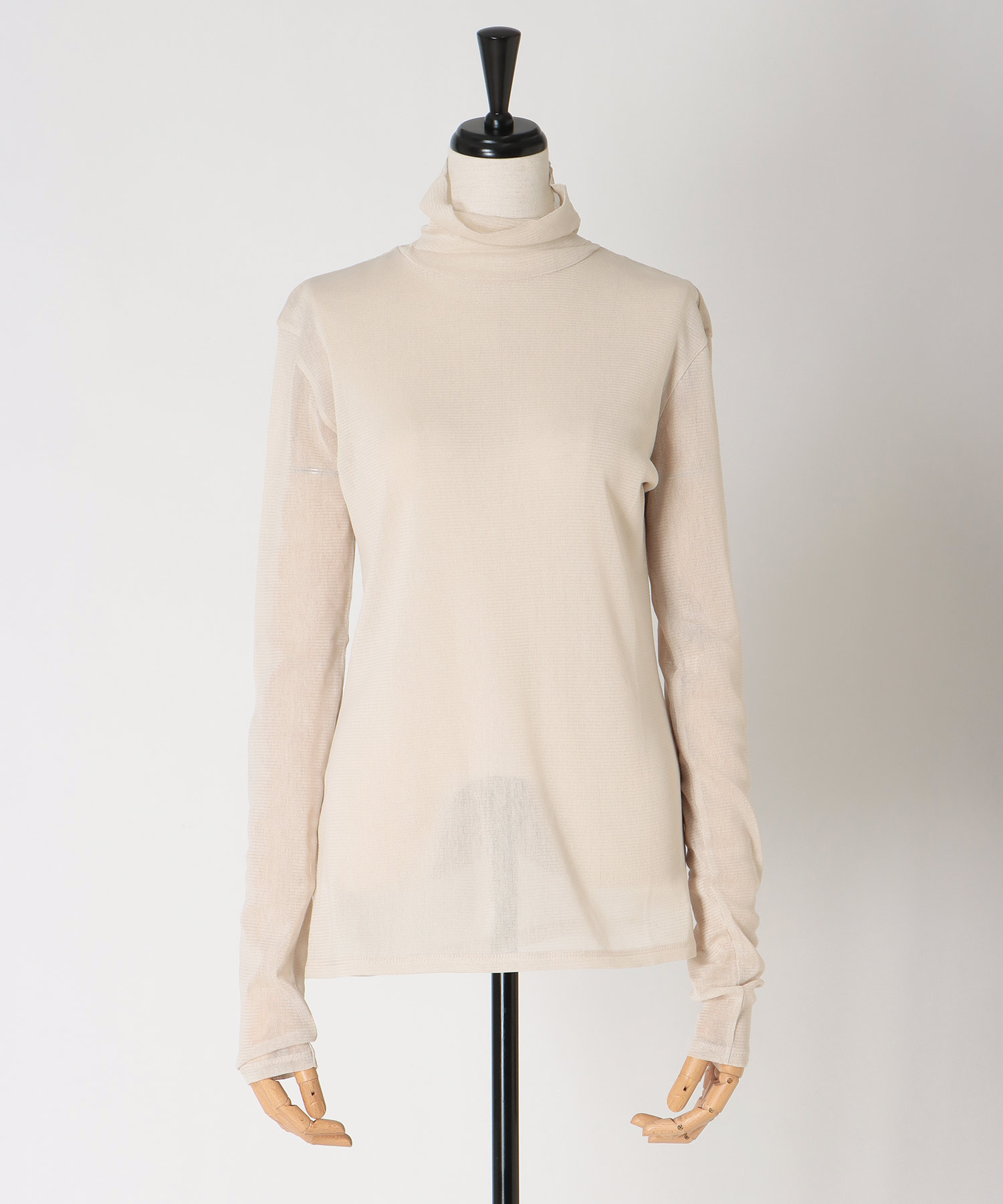tulle high-neck pullover
