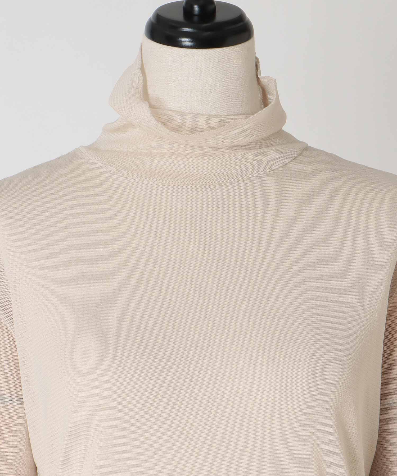 tulle high-neck pullover