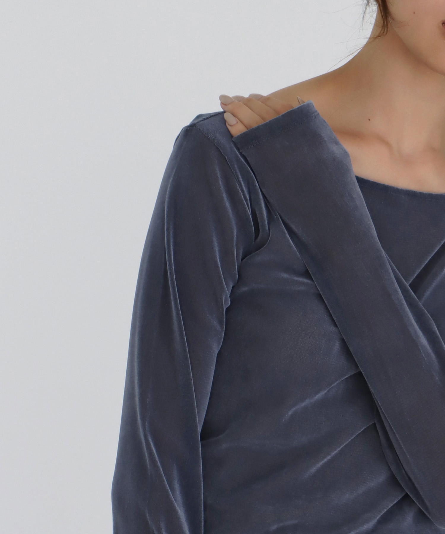 nylon tulle flocky boatneck pull