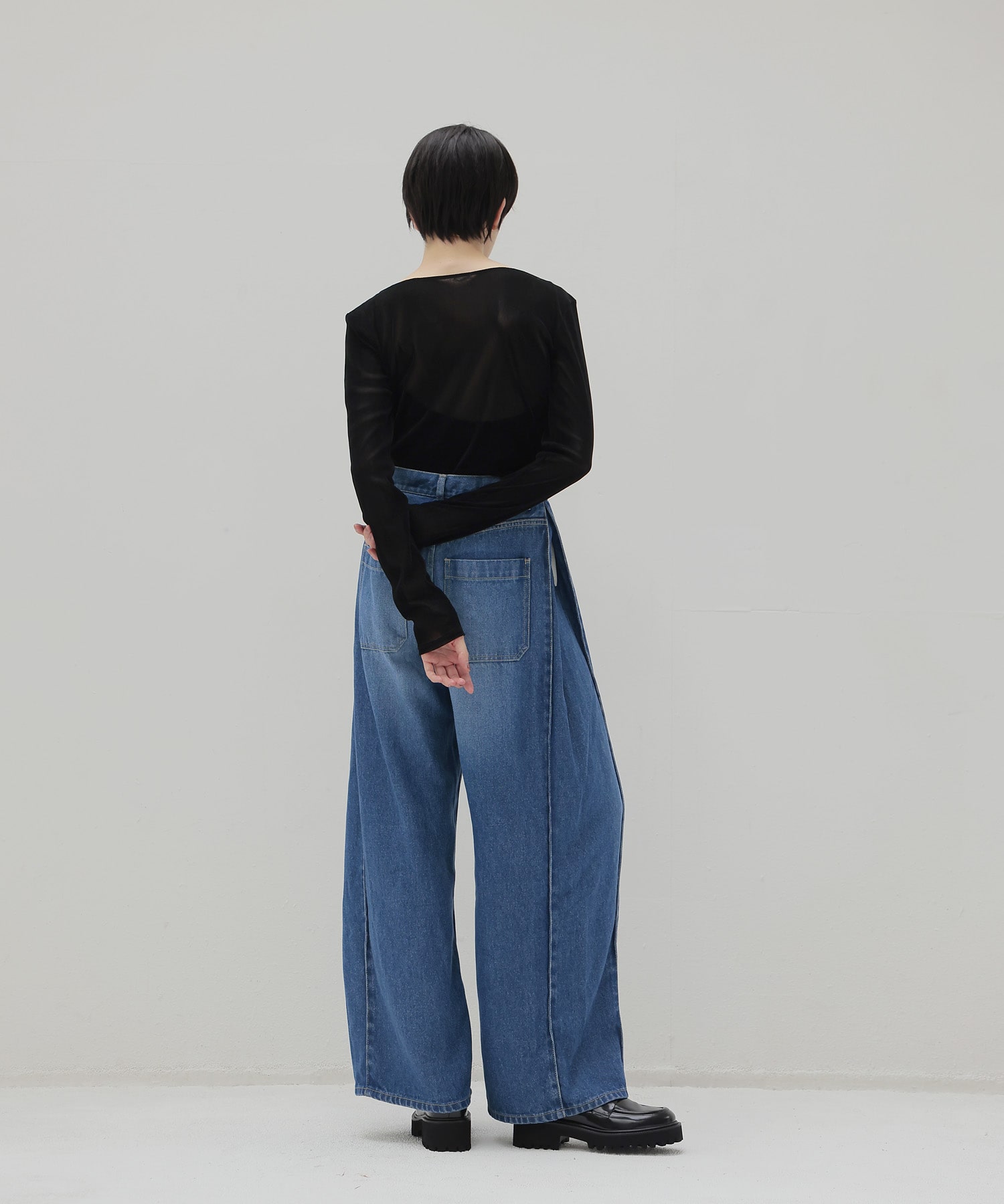 nylon tulle flocky boatneck pull