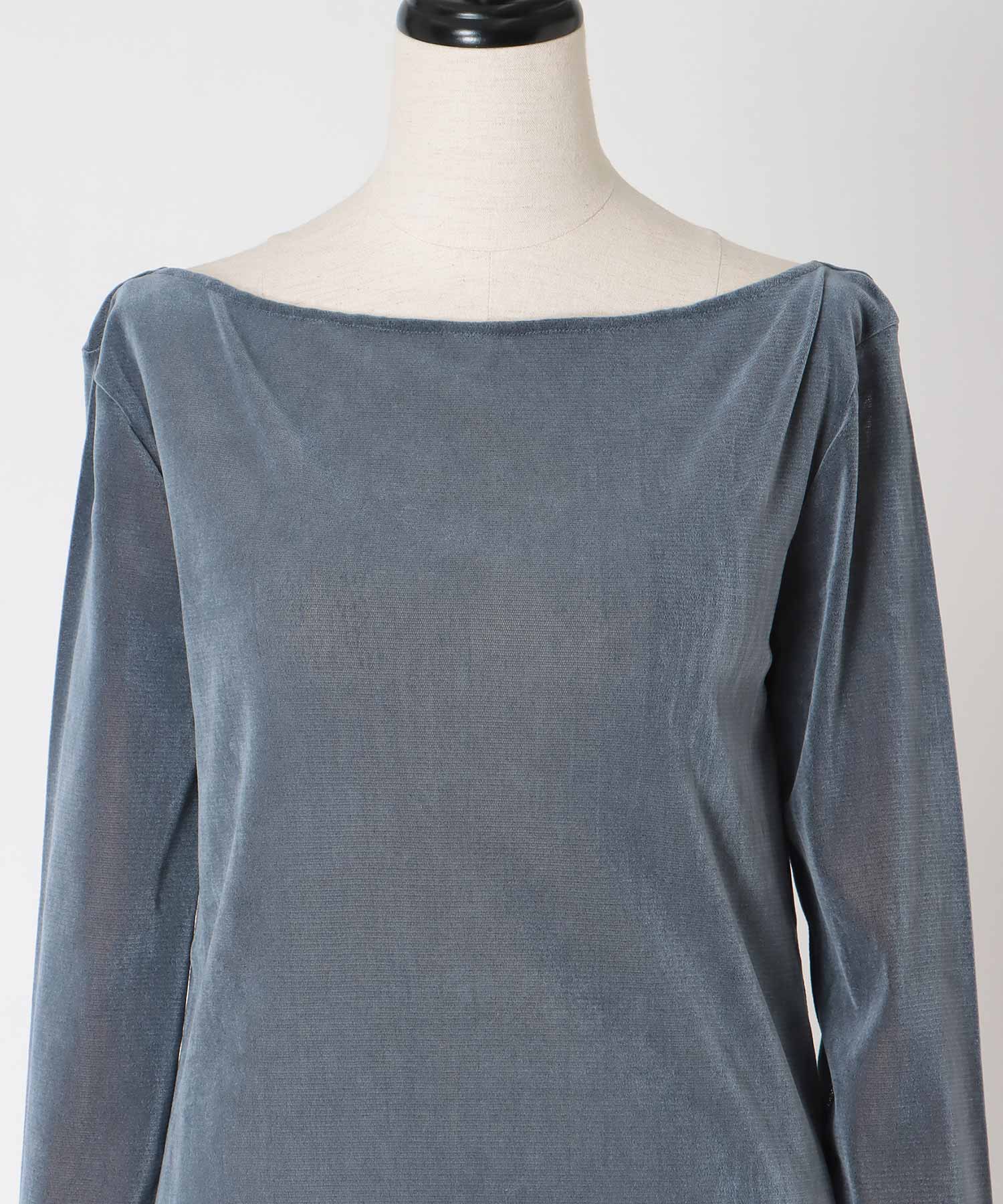 nylon tulle flocky boatneck pull