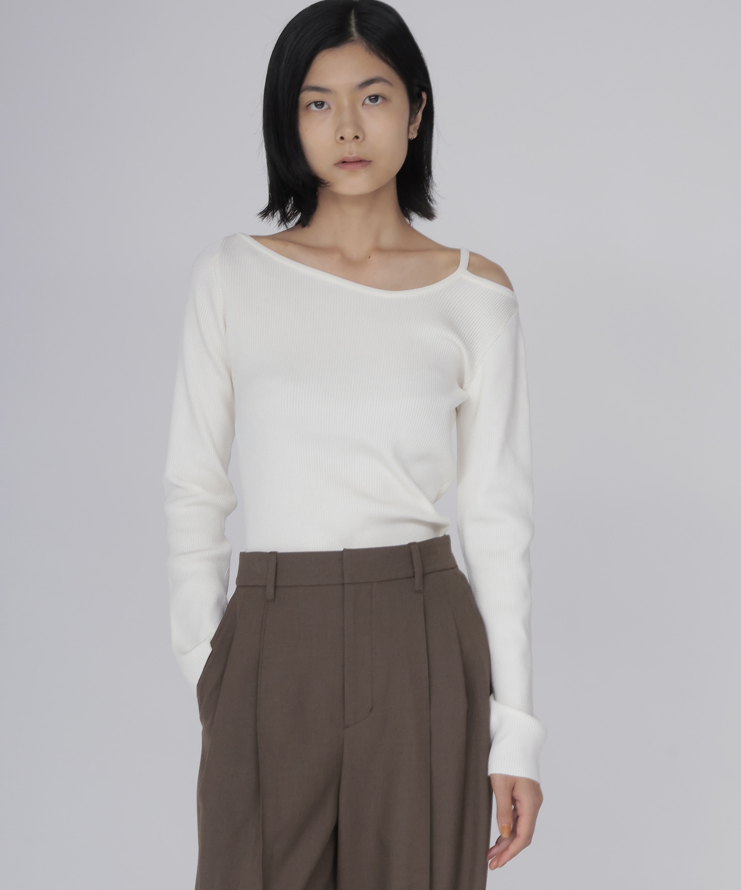 asymmetry rib pullover