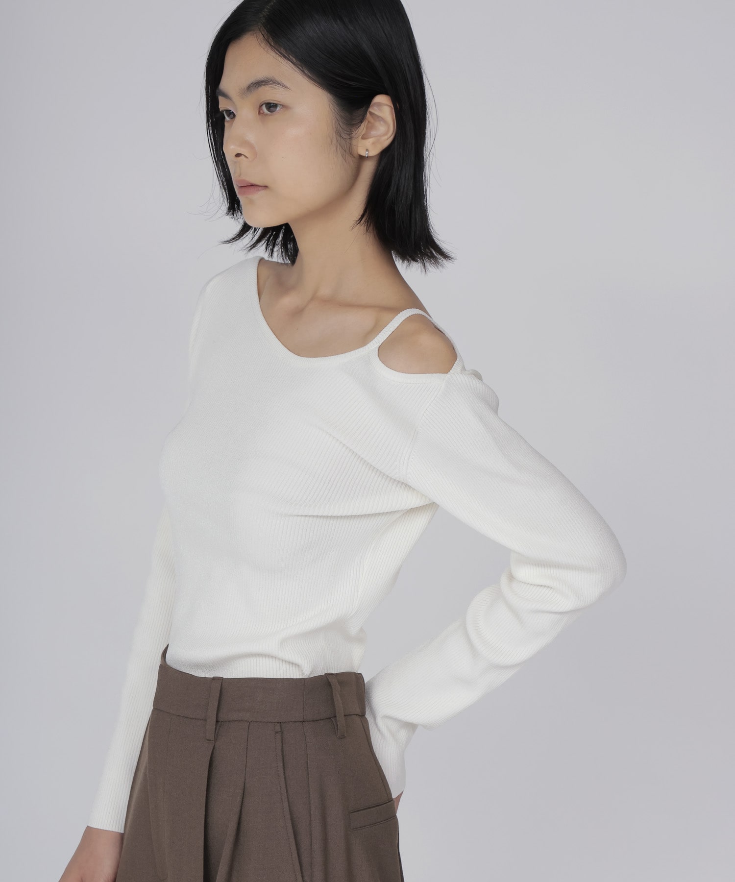 asymmetry rib pullover