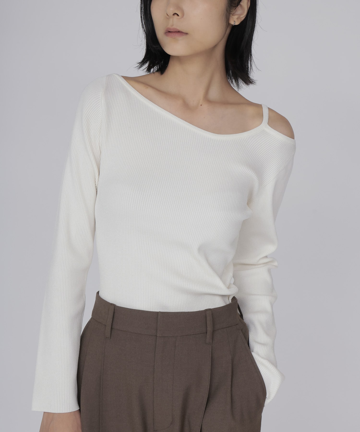 asymmetry rib pullover