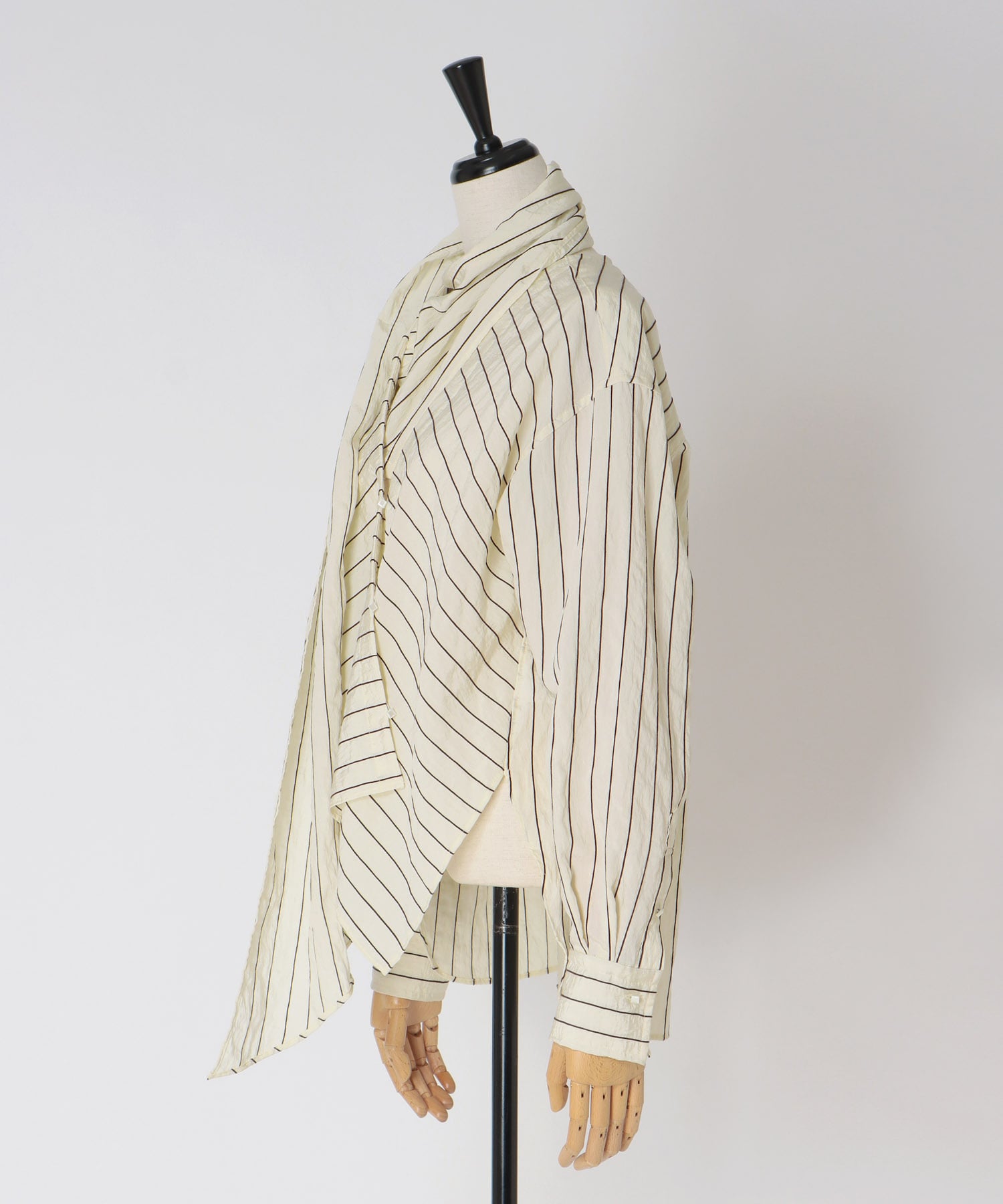 chenille stripe bow blouse