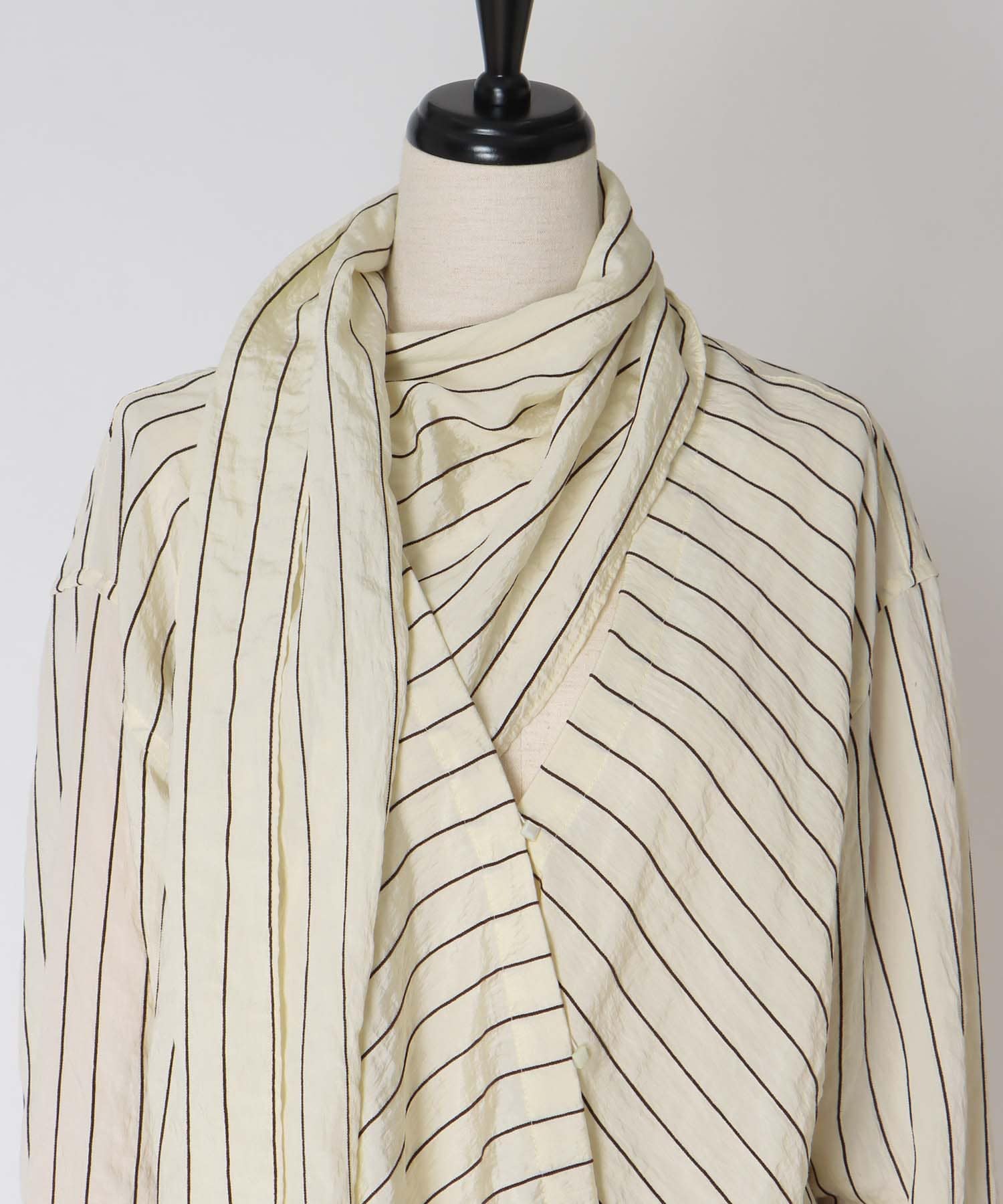 chenille stripe bow blouse