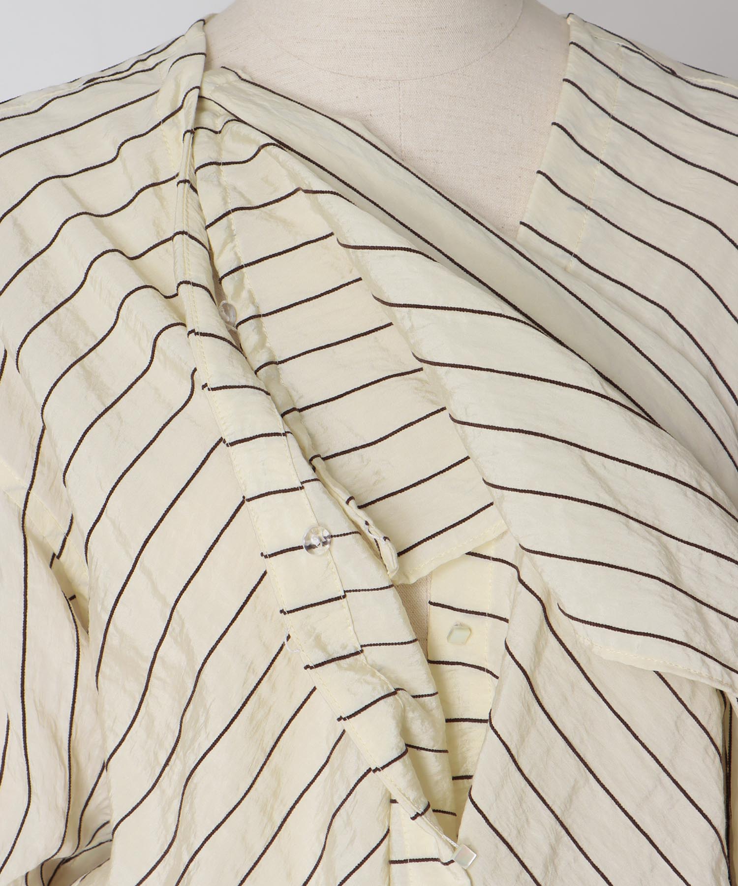 chenille stripe bow blouse
