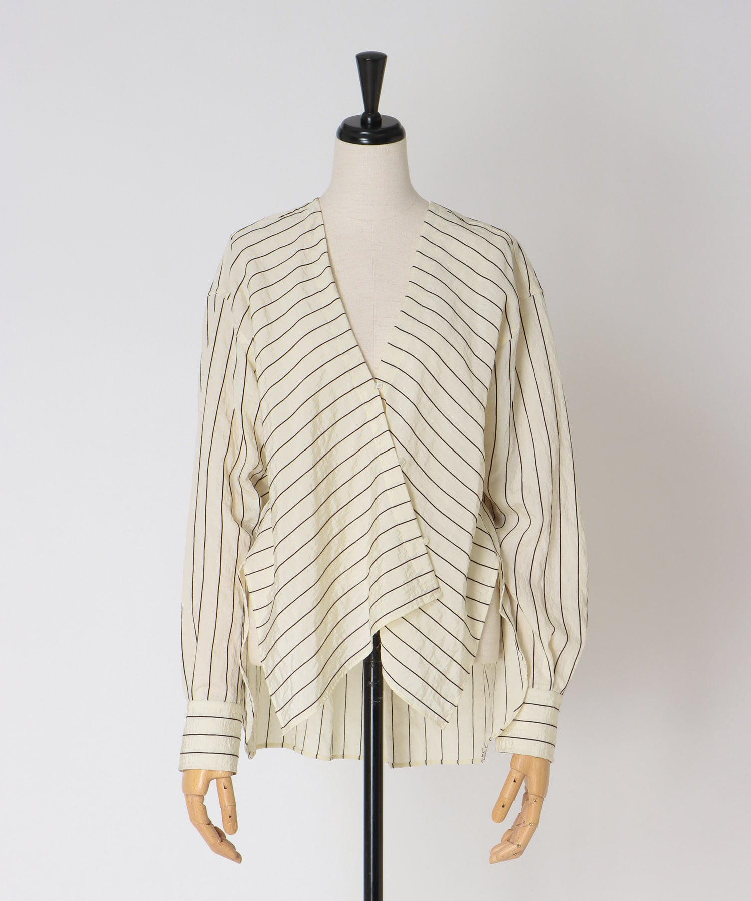 chenille stripe bow blouse