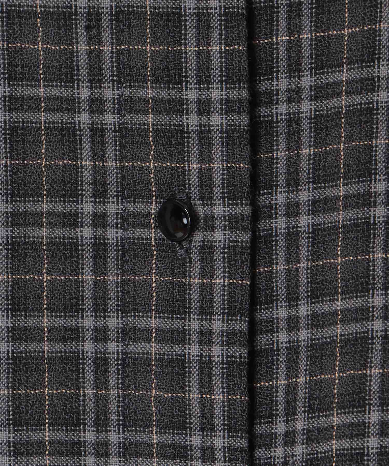 wave hem check shirt