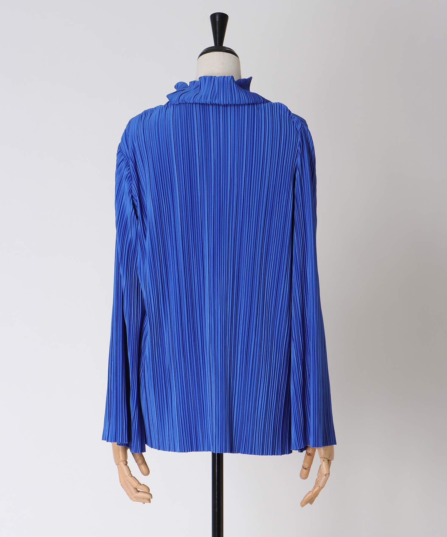 pleats funnel neck blouse