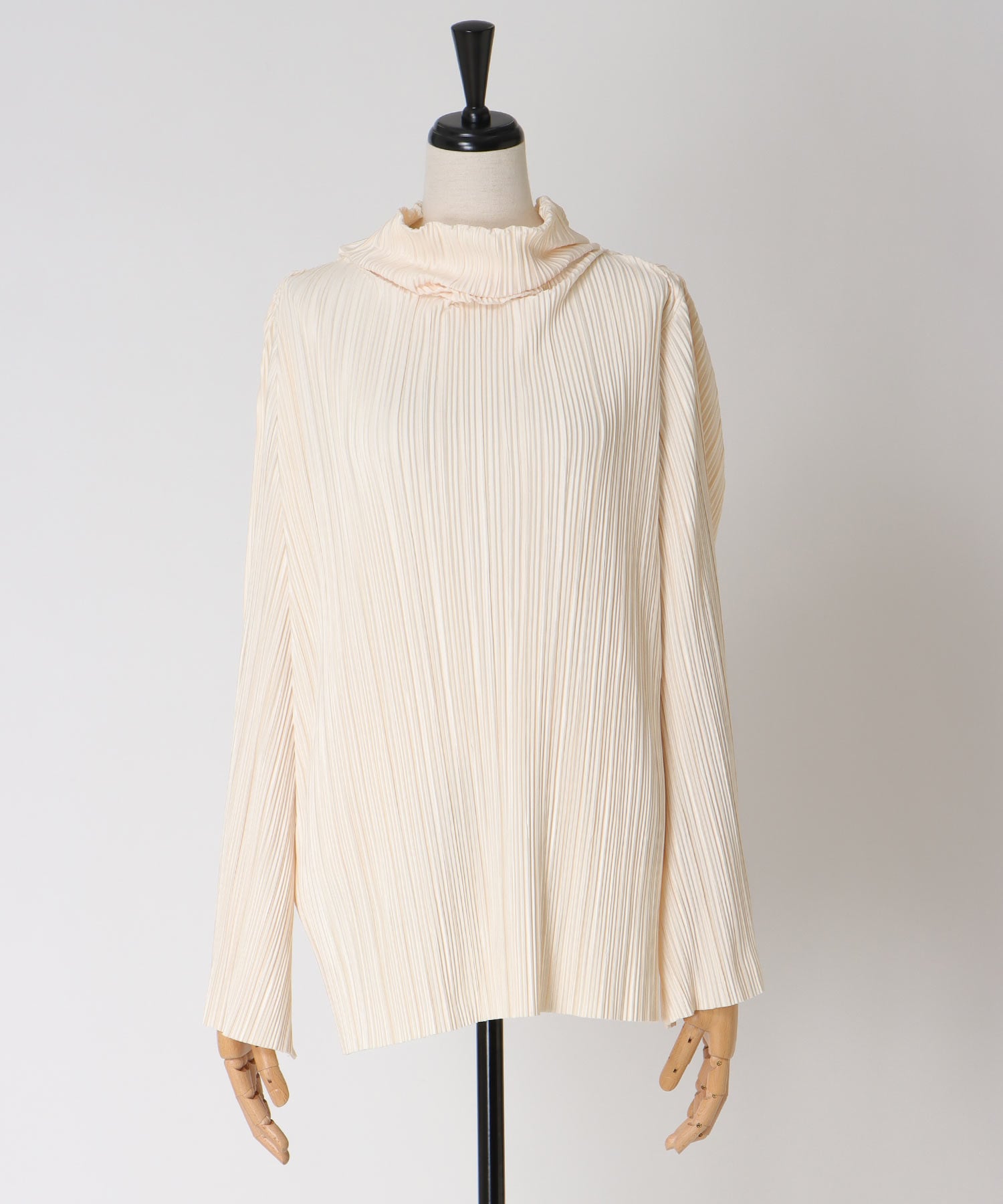 pleats funnel neck blouse