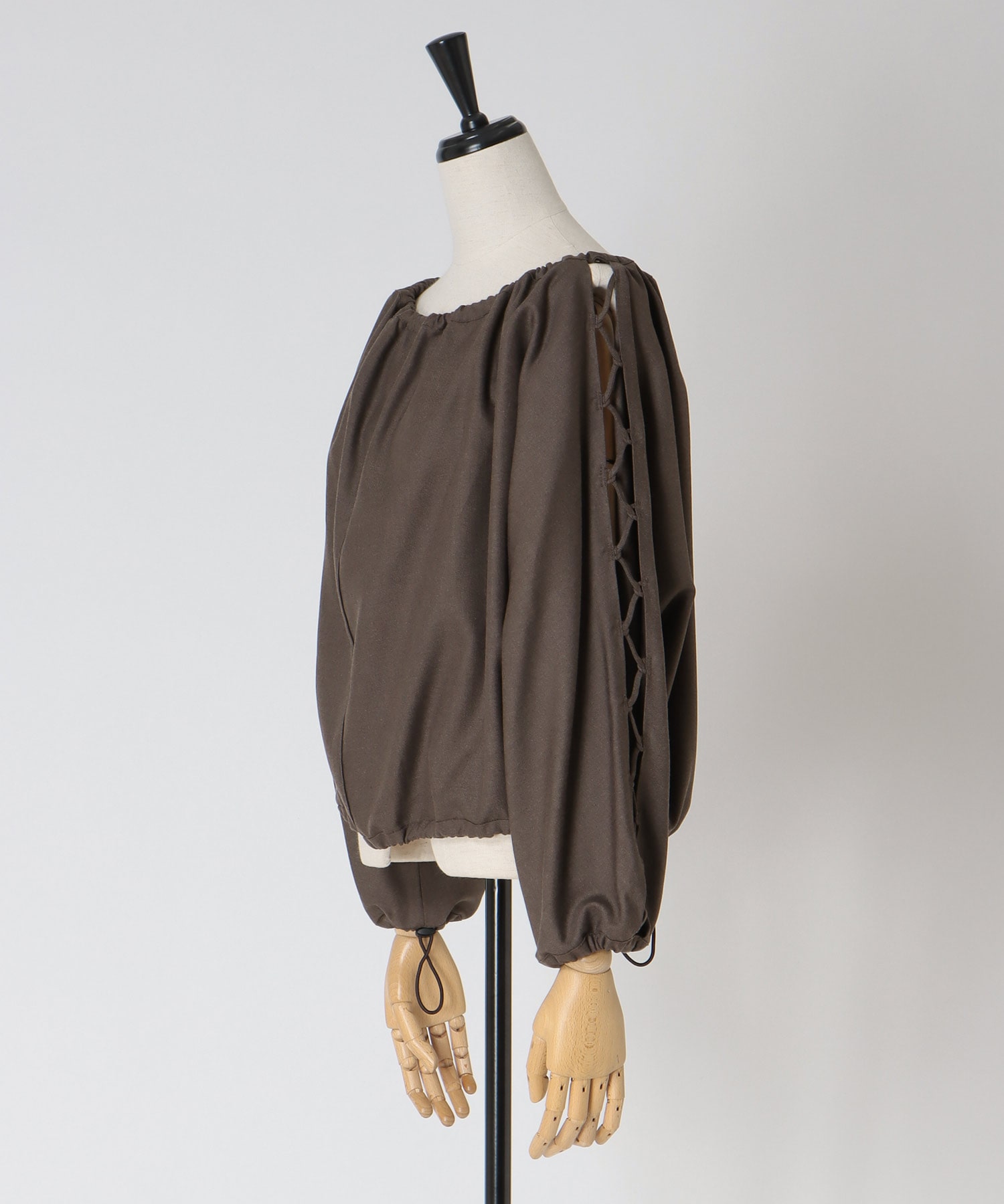 Zig-Zag lace up blouse