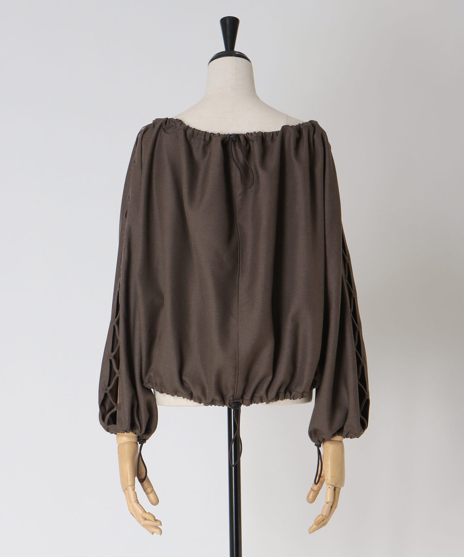 Zig-Zag lace up blouse